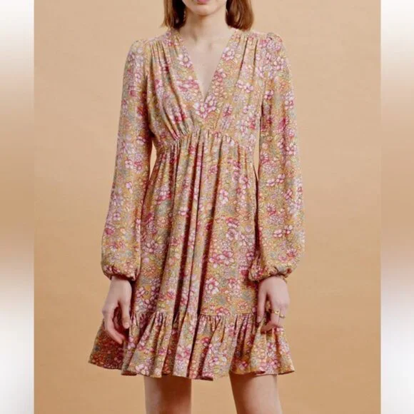 ByTIMO floral long sleeve mini dress - Picture 2 of 9